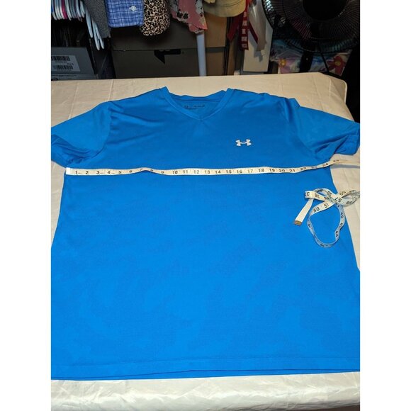 Under Armour Men's Size XXL Heat gear Blue Short Sleeve Shirt - Picture 12 of 14